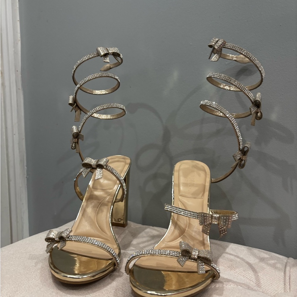 Windsor Gold Spiral Strap Heels